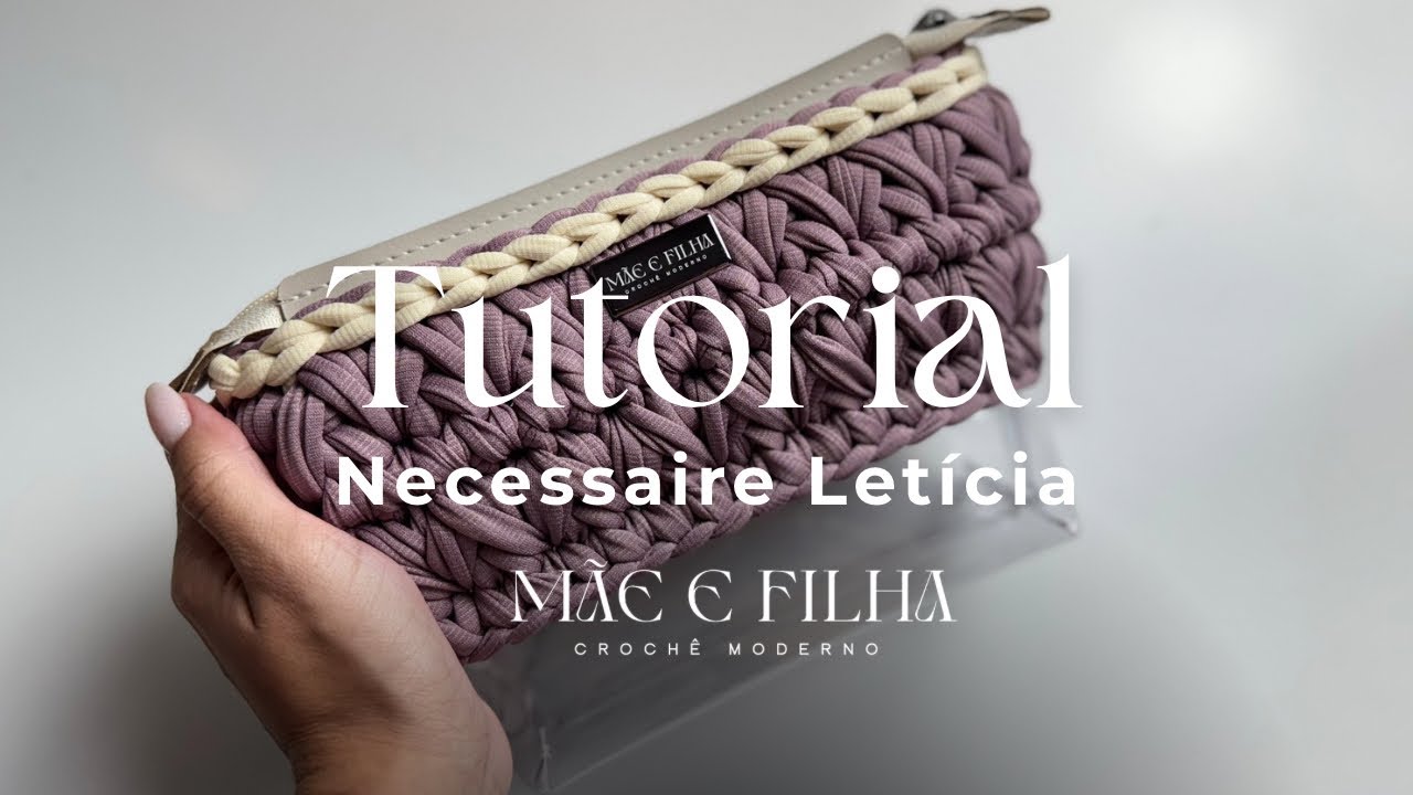 Necessaire Letícia - crochê com fio de malha