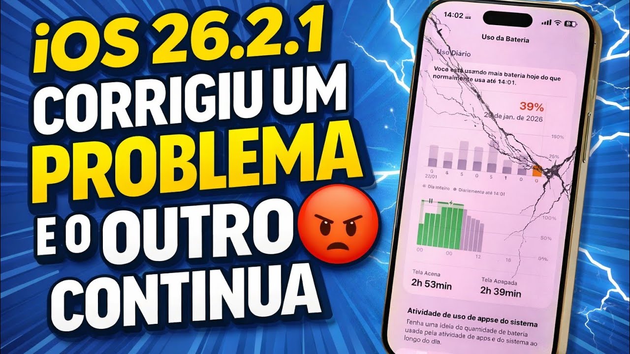 IOS 26.2.1. CORRIGIU UM PROBLEMA E OUTRO PERSISTE.. RENDIMENTO DA BATERIA. 