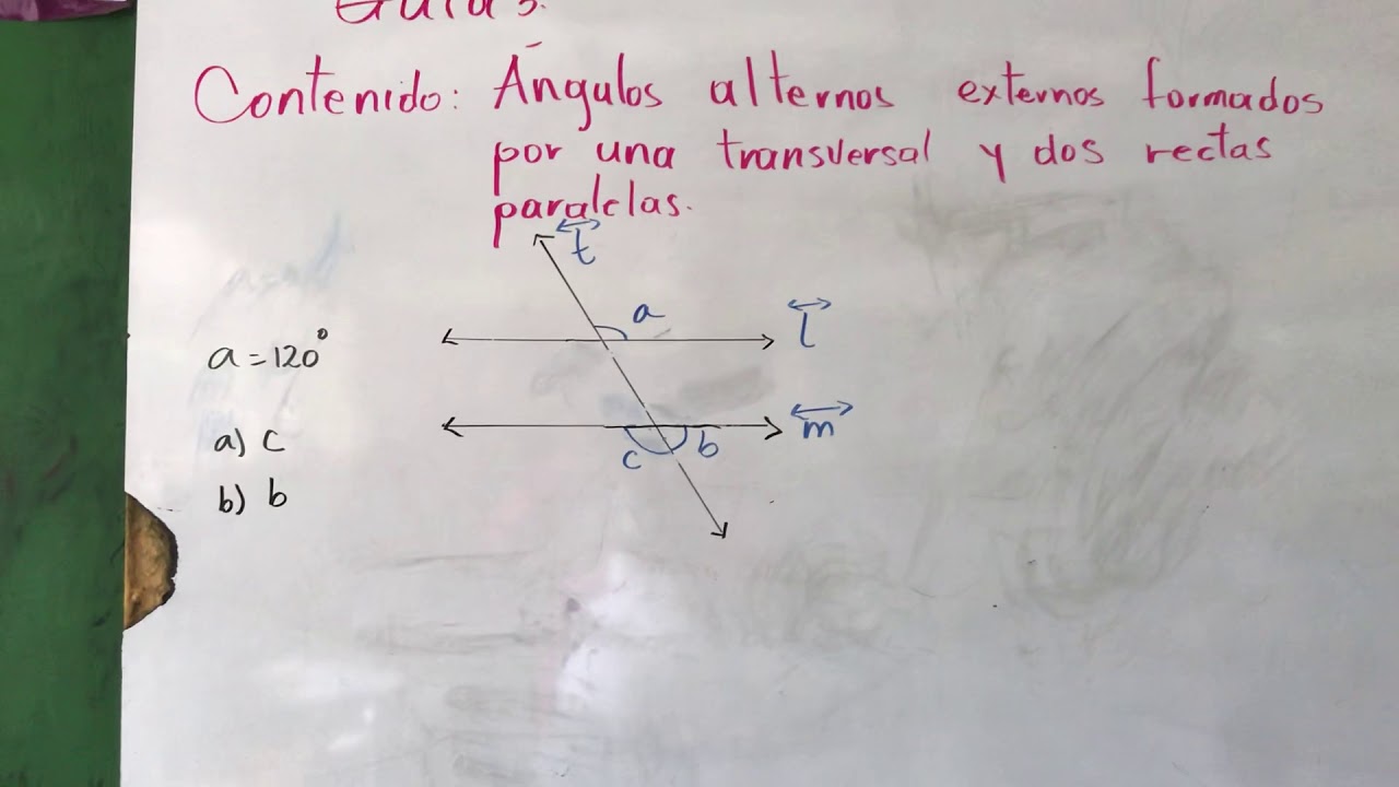 Ángulos alternos externos entre rectas paralelas y una transversal