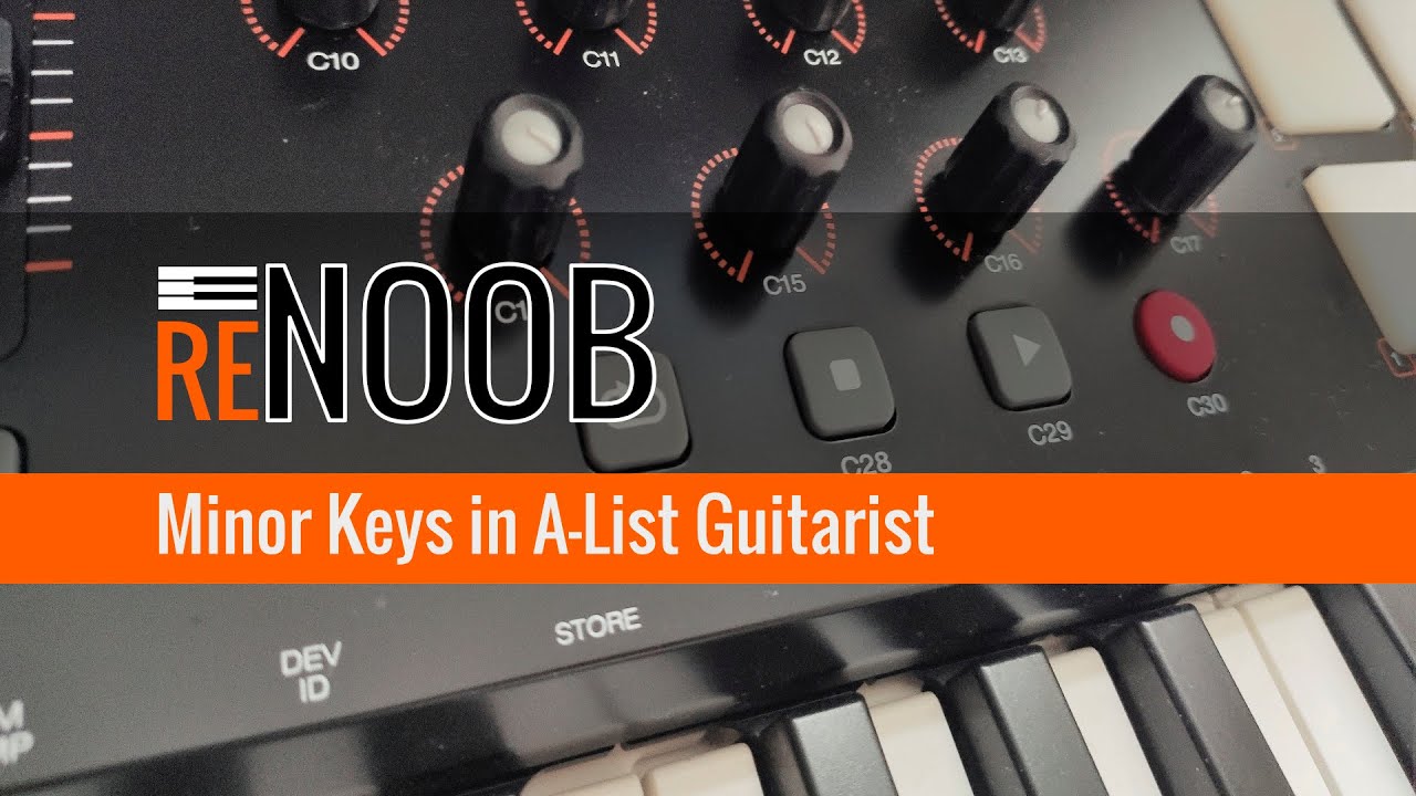 Minor keys in Reason's A-List Guitarist instruments (Power Chords, Acoustic Guitarist, Pop Chords)