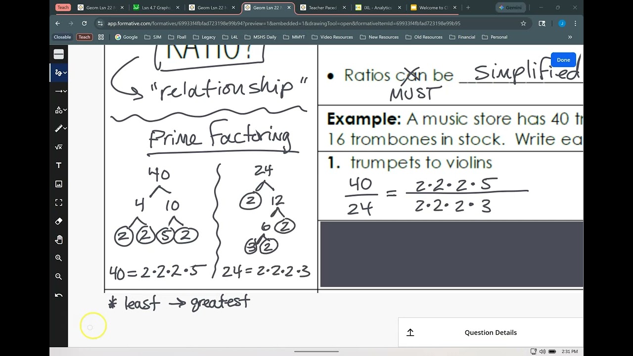 Geom Lsn 22 Notes Ratios & Proportions P4