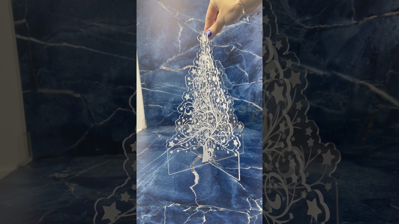 &Aacute;rbol de Navidad peque&ntilde;o de metacrilato transparente #metacrilato #arbolesdenavidad #adornosnavidad
