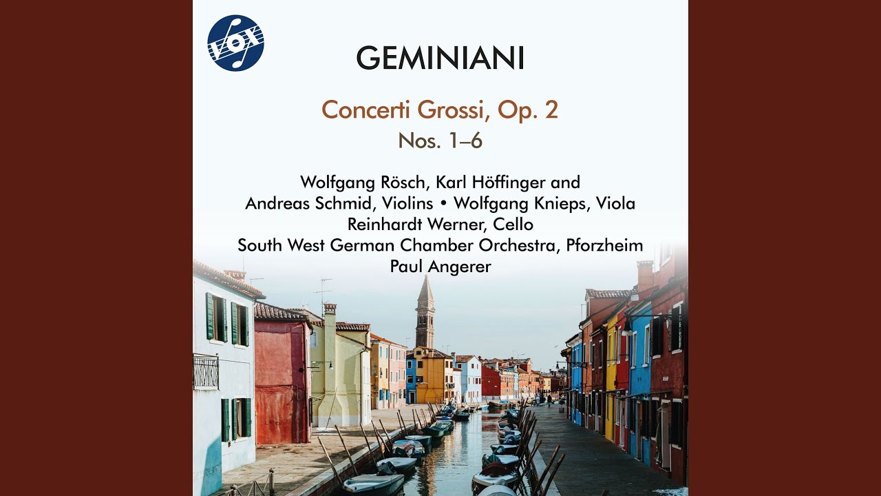 Concerto Grosso in D Minor, Op. 2 No. 3, H. 52