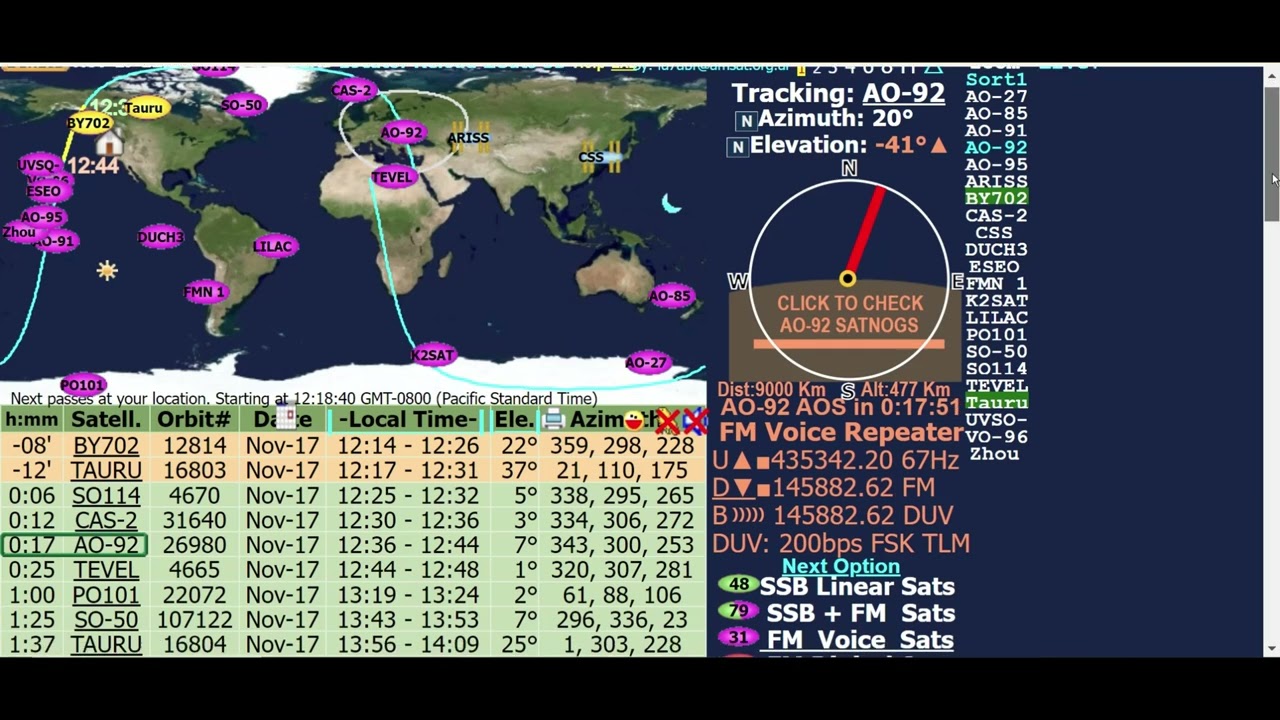 Web Based Satellite Tracking