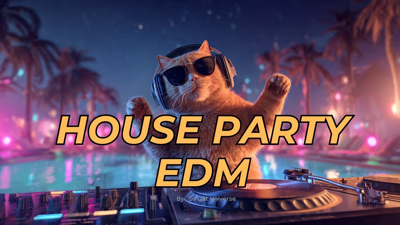 House Party EDM ⚡ Night Pool Vibes | 1 Hour Energetic EDM Playlist | DJ Cat Universe