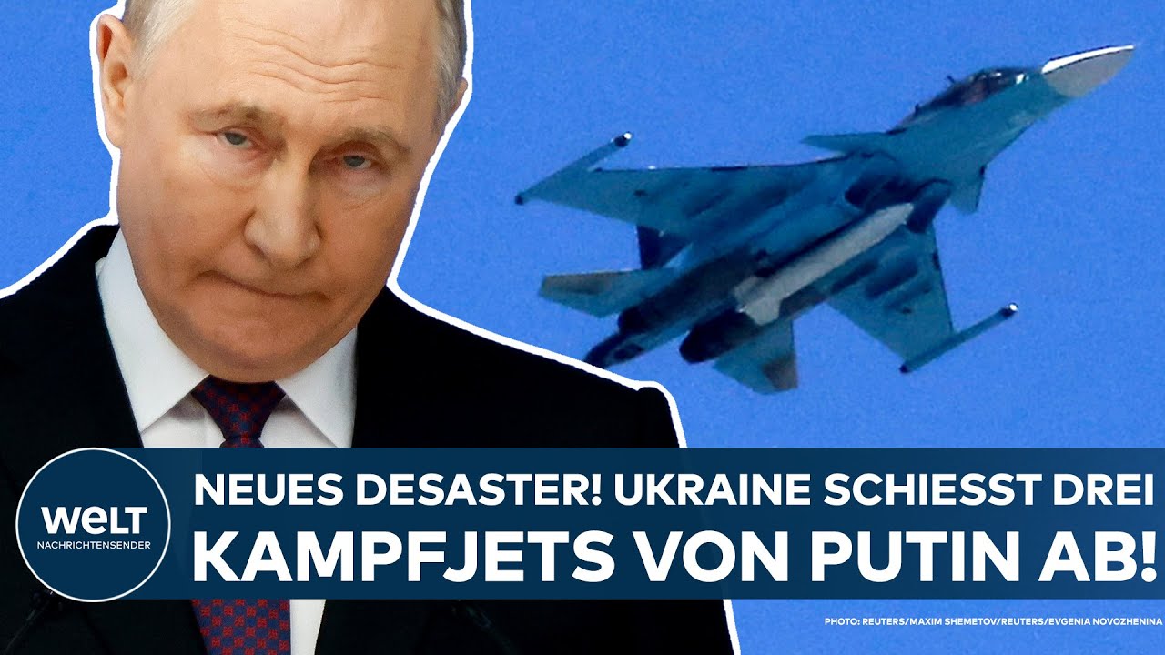 UKRAINE-KRIEG: Desaster für Wladimir Putin! Drei russische Kampfjets vom Typ Su-34 abgeschossen!