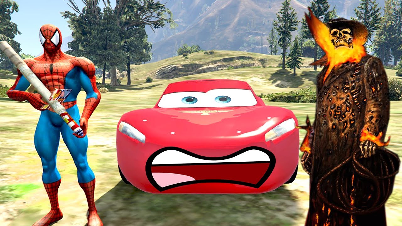 Süper Araba Şimşek ve Örümcek Tehlikeli Kovboy Hayaletin Peşinde (GTA 5 Komik Anlar)