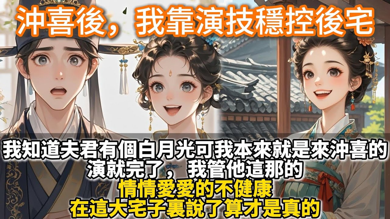 完結差點邏輯逆襲宅鬥文：沖喜後，我靠演技穩控後宅。我知道夫君有個白月光， 可我本來就是來沖喜的， 演就完了， 我管他這那的。 情情愛愛的不健康。在這大宅子裏說了算才是真的。