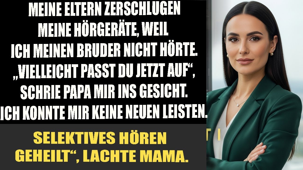 Eltern zerstörten meine Hörgeräte wegen Bruder-Streit – ich ließ sie danach alles verlieren, kalt.