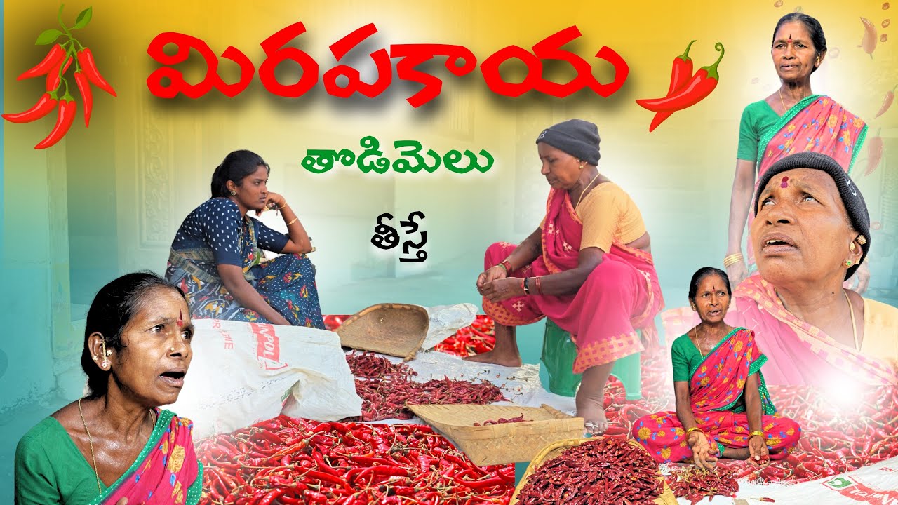 మిరపకాయల తొడిమెలు తీస్తే | 4K | Village Comedy | My Village Talks