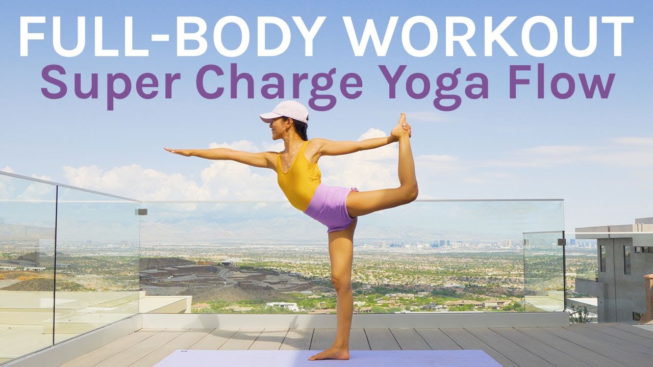 15 Min Advanced Full Body Workout | Super Charge Yoga Flow | Strength & Flexibility