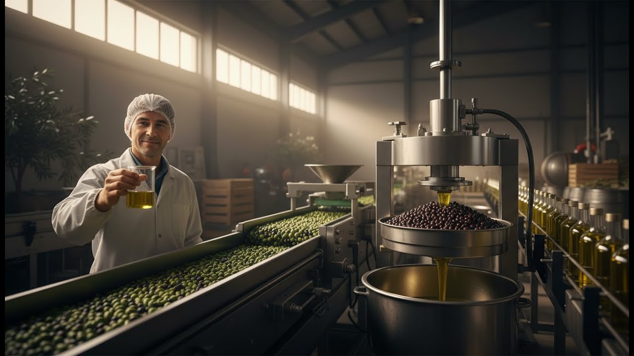 How Olive Oil Is Made (ASMR) | From Olive Harvest to Bottling