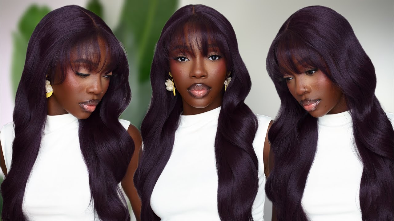 Pre-Styled Bangs 😍 Outre Melted Hairline Glueless HD Lace Front Wig - MATILDA | Okemute Ugwuamaka