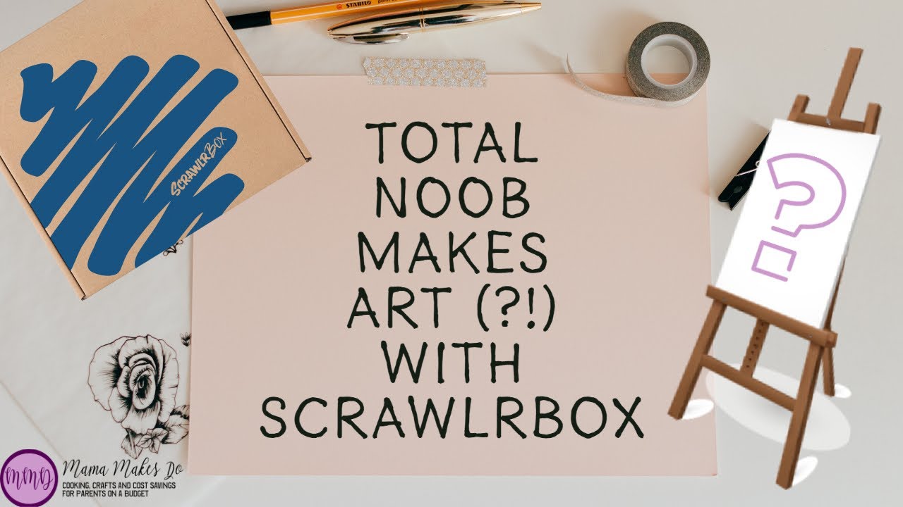 BEGINNER MAKES ART(?) FROM SUBSCRIPTION BOX - Scrawlrbox July 2020 Review and Unboxing
