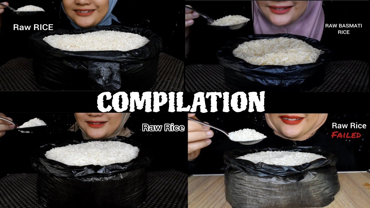 Asmr RAWRICE EATING||COMPILATION RAW RICE EATING