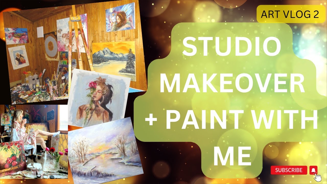 ART studio makeover /PAINT WITH ME /how to MAKE CANVAS /cozy art vlog no.2
