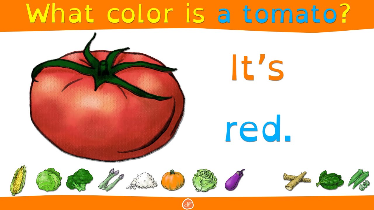 English Food Vocabulary and Color Practice for Kids - What Color Is It? | ELFLearning