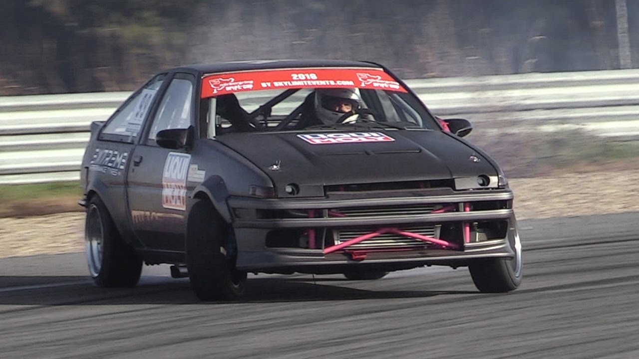 1JZ GTE powered Toyota AE86 Kills Some Tires On Track!!