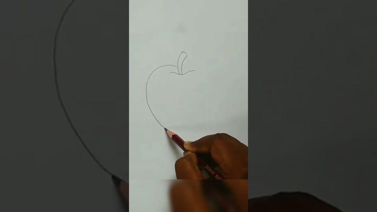 how to draw apple step by step(very easy) || easy apple drawing || #shorts , #mahabubaarts