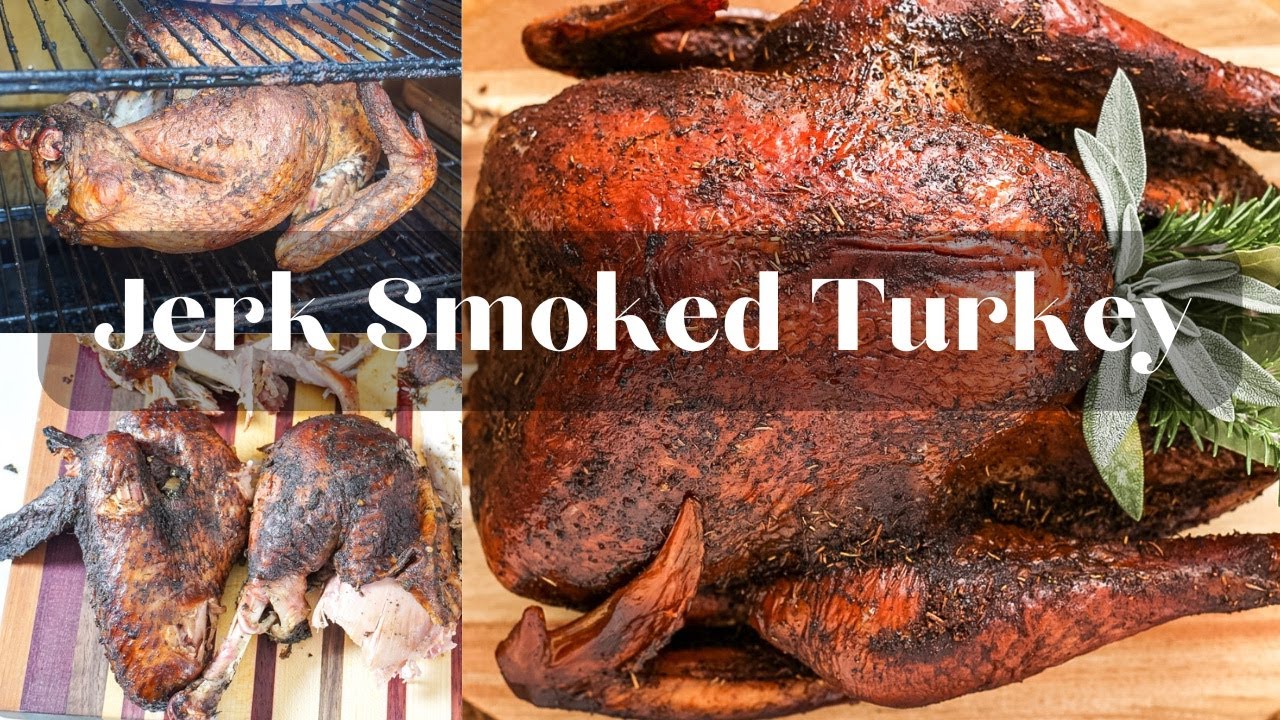 The BEST Juicy and Tender Jerk Smoked Turkey you'll ever have! #turkey