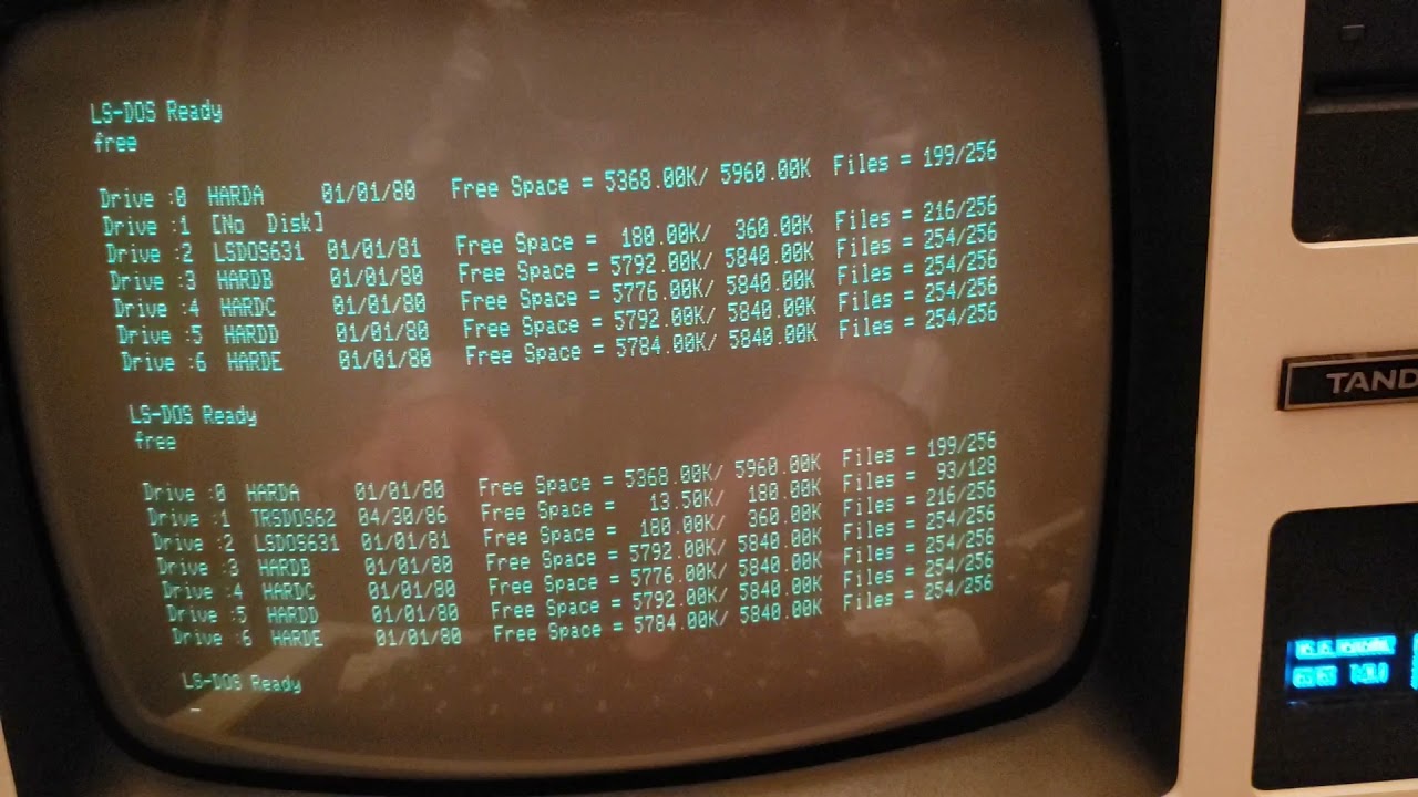 Partitioning an MFM Hard Drive on a TRS-80 Tandy Model4D using RSHARD - Part2