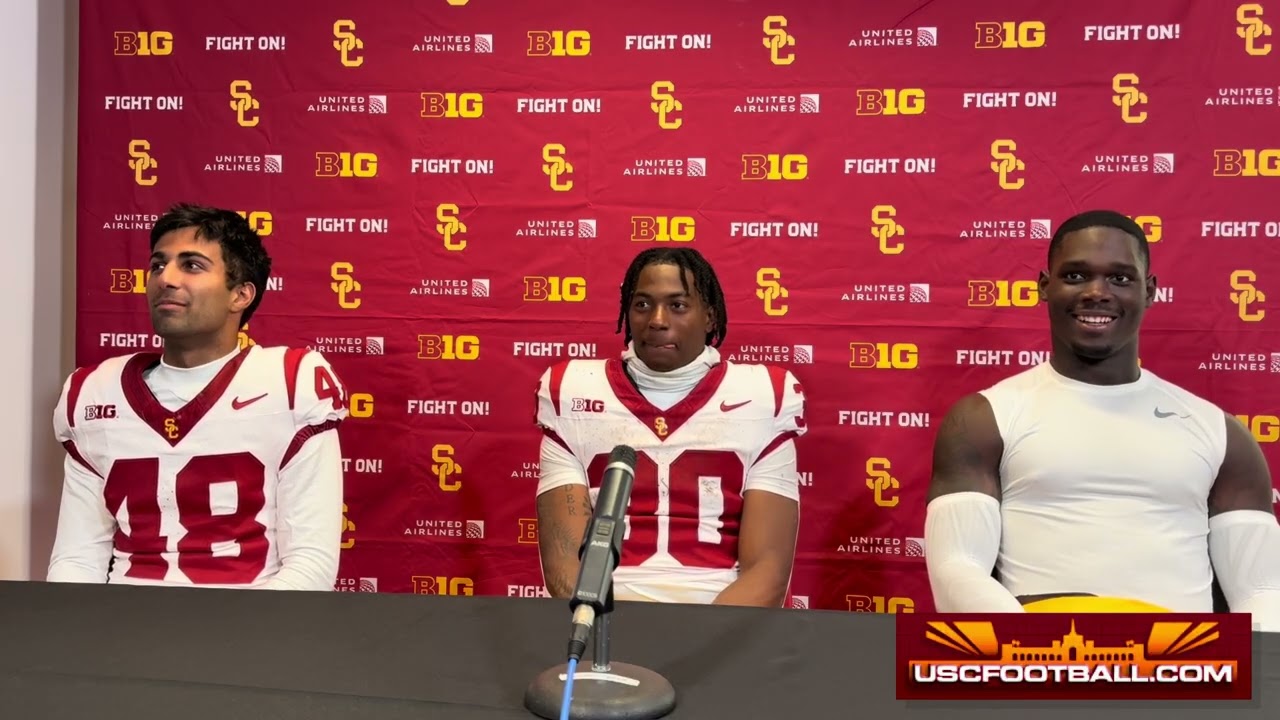 USC players speak after the 21-17 win over Nebraska