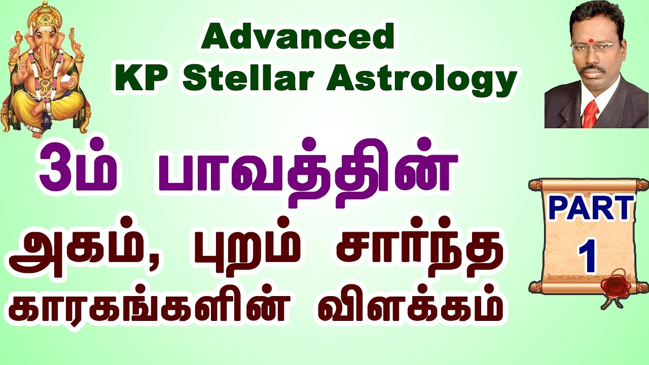 Learn Astrology in Tamil | 3ம் பாவத்தின் அகம் , புறம் சார்ந்த காரகங்கள் Part 1 | Basic KP Astrology