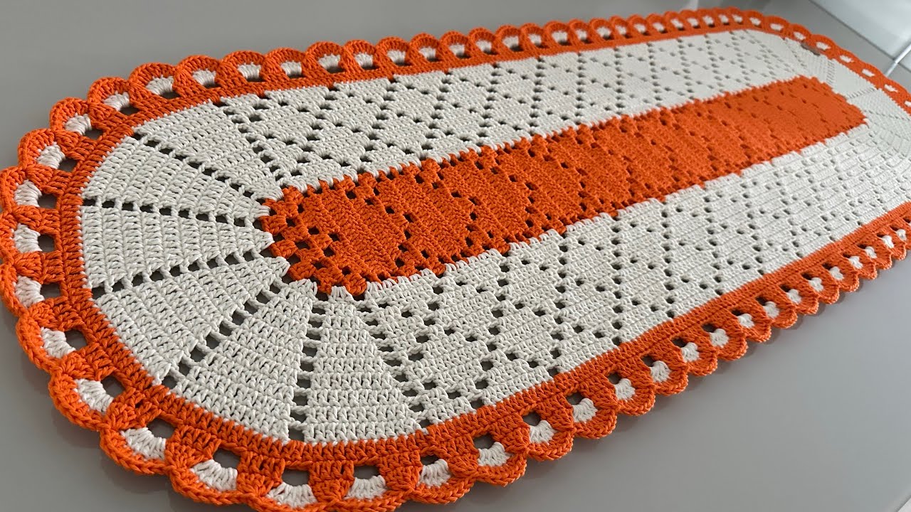 Passadeira de crochê Luna, Oval simples Aula completa