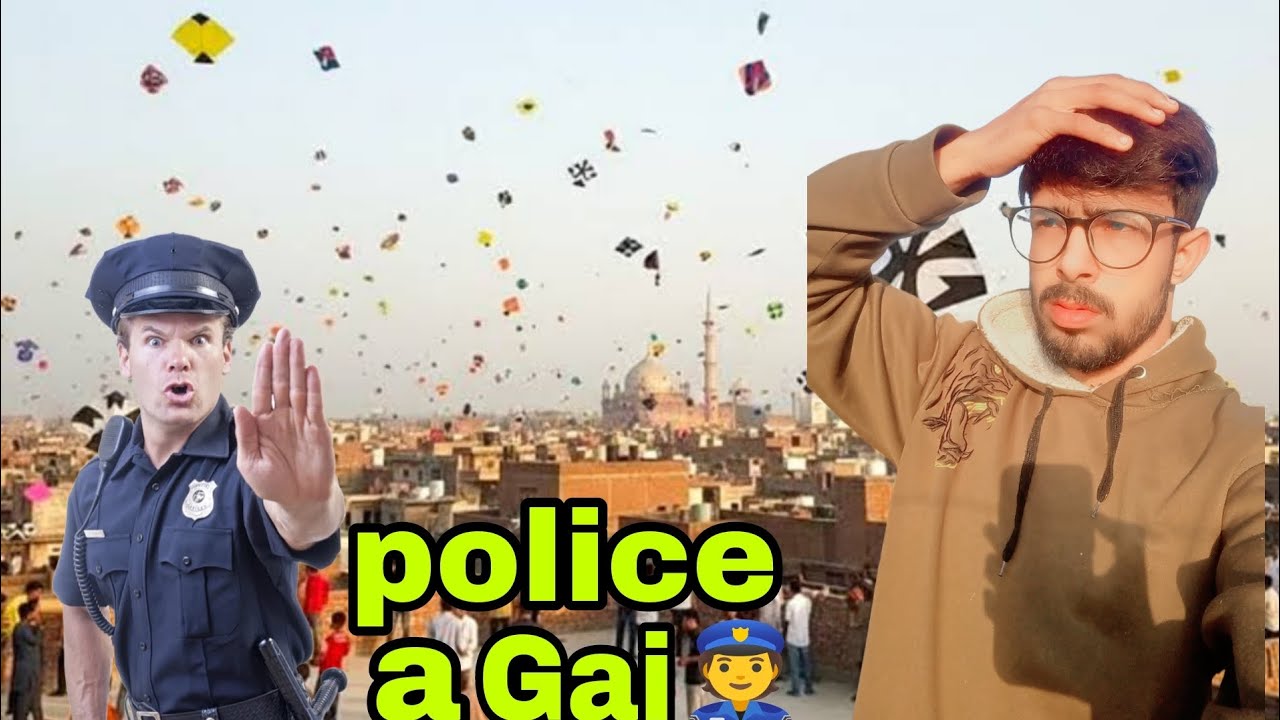 Basant pa goday uda raha thi😞 upar say police a gai 👮sab dost Bagh gay ☹️