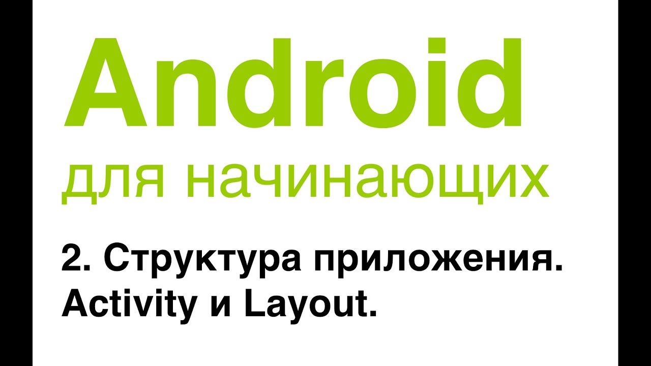 Android для начинающих. Урок 2: Структура приложения. Activity и Layout.