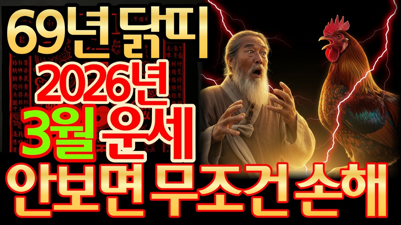1969년 기유생 닭띠, 2026년 丙午年 3월 상세 운세(재물운, 문서운, 건강운, 사업운, 직업운, 대인관계운, 애정운, 가정운, 띠궁합, 성씨궁합) 및 3월 행운 번호 공개