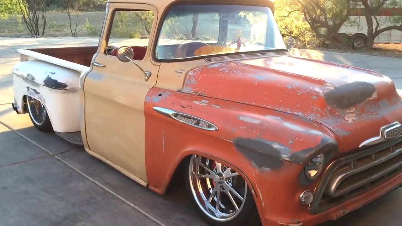 SUPERCHARGED & BAGGED 1957 Chevy 3100 LS3 LSA Blower