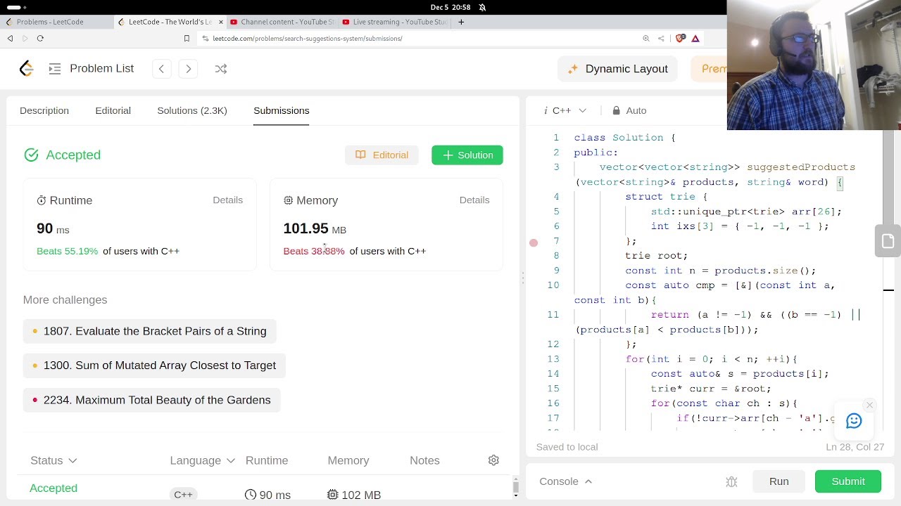 Search Suggestions System, Medium, LeetCode 1268