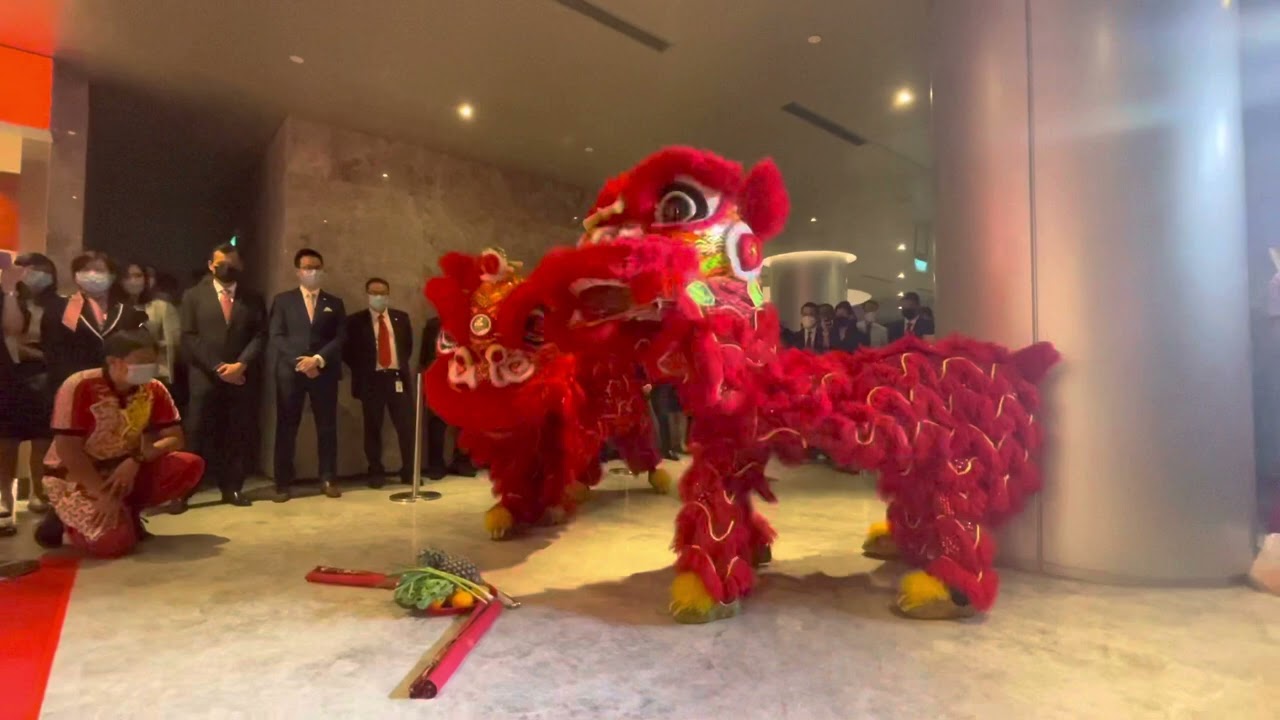 Lion dance performance for launching of CIMB PLAZA @ Raffles place #yiquansg