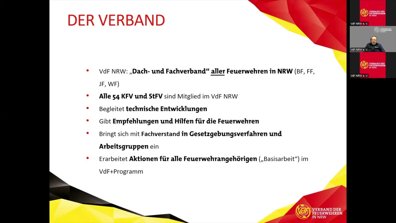 Der Verband stellt sich vor | Webinarreihe des VdF NRW