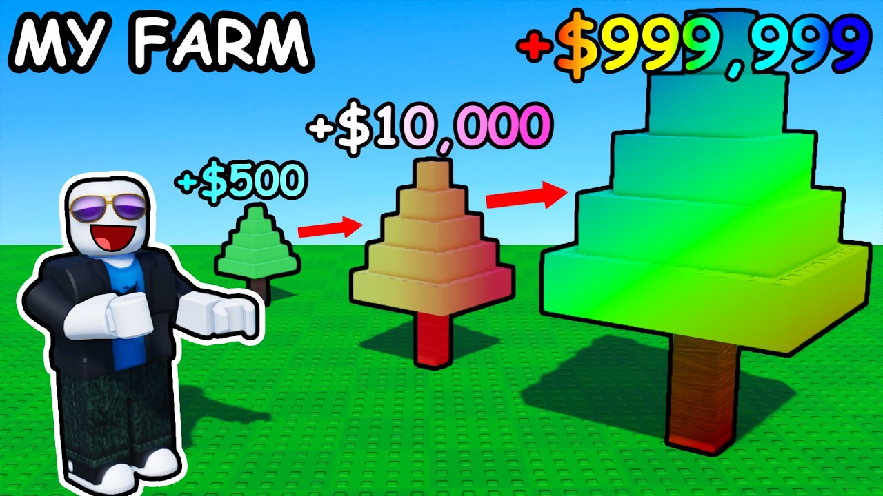 Growing INFINITE Trees for UNLIMITED MONEY in Roblox...