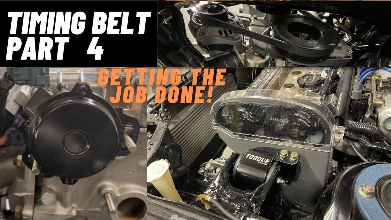 Timing Belt Replacement Episode 4 (4G63)!  Belt goes on, adjust tension, and set timing.