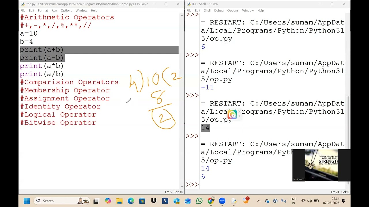 Arithmetic Operators
