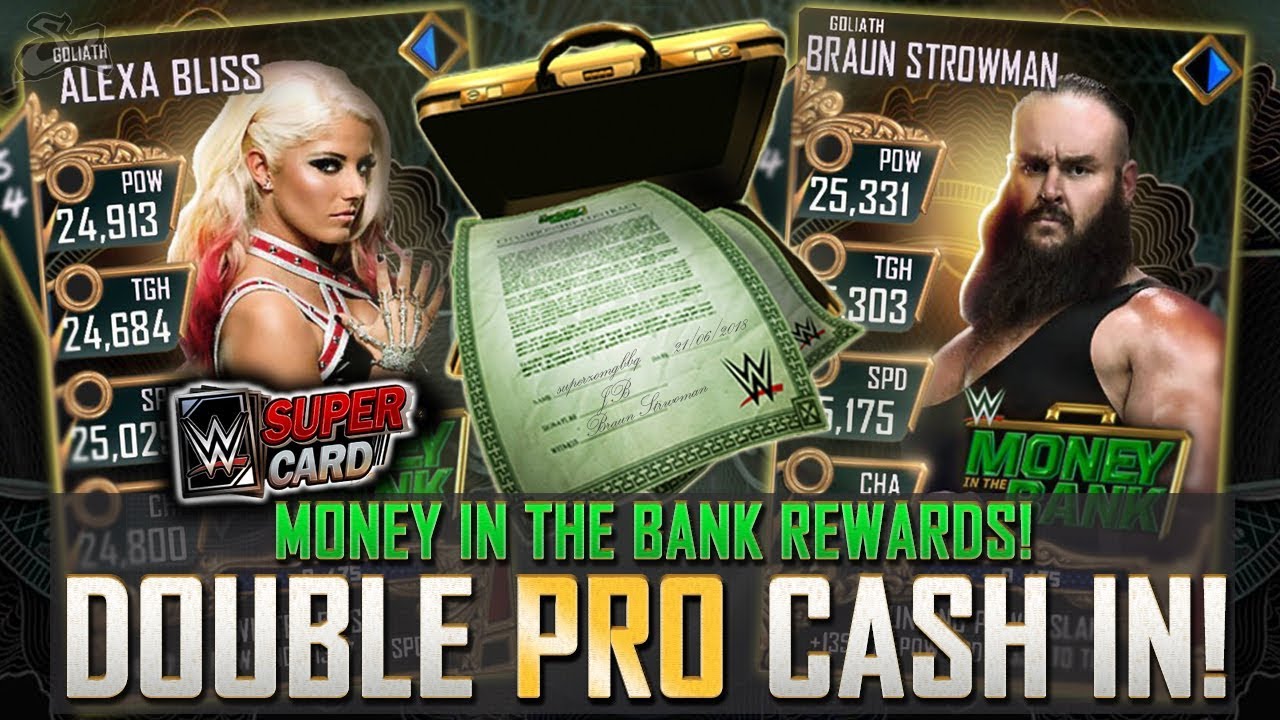 HUGE MONEY IN THE BANK CASH IN!! DOUBLE PRO REWARDS! | WWE SuperCard
