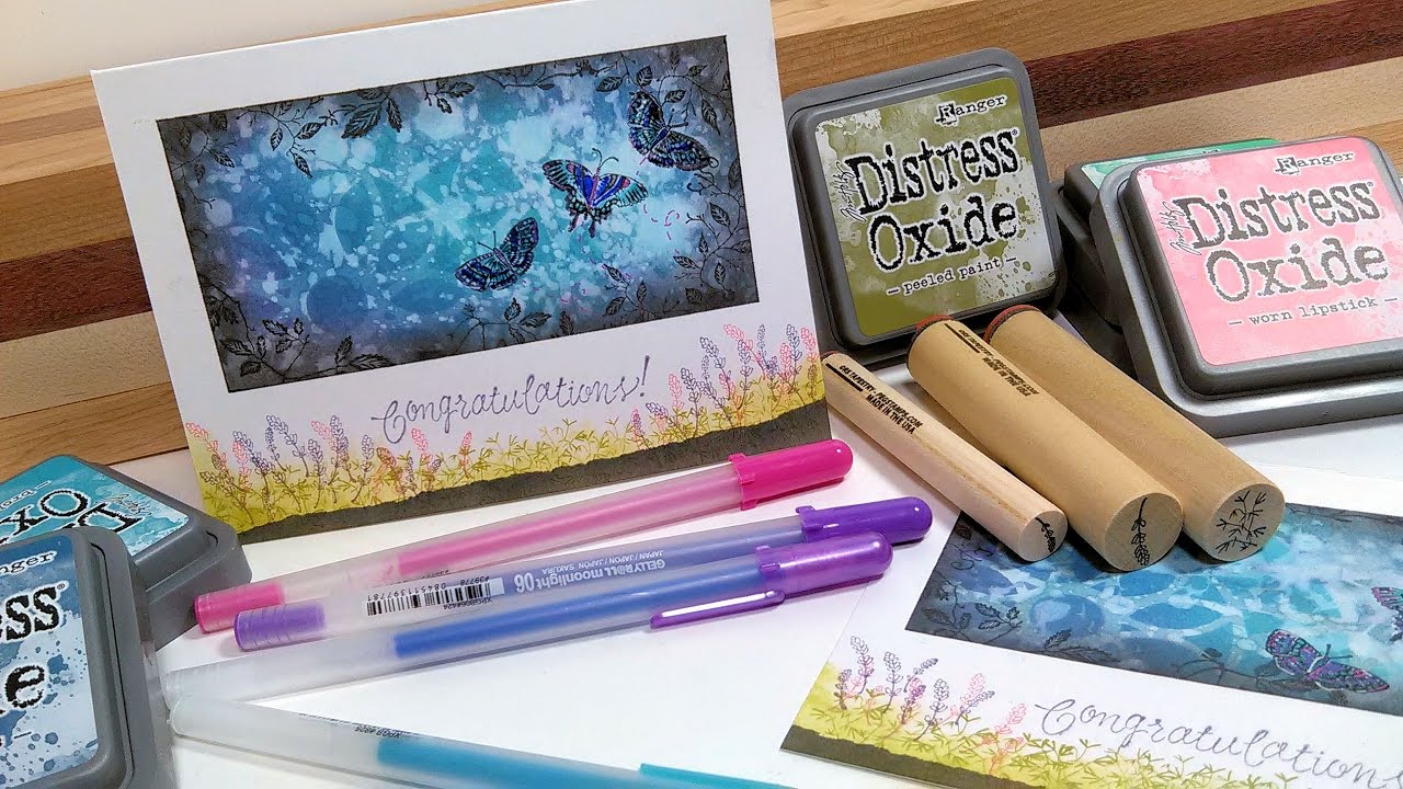 Distress Oxide Ink One Layer Card // Stamp School