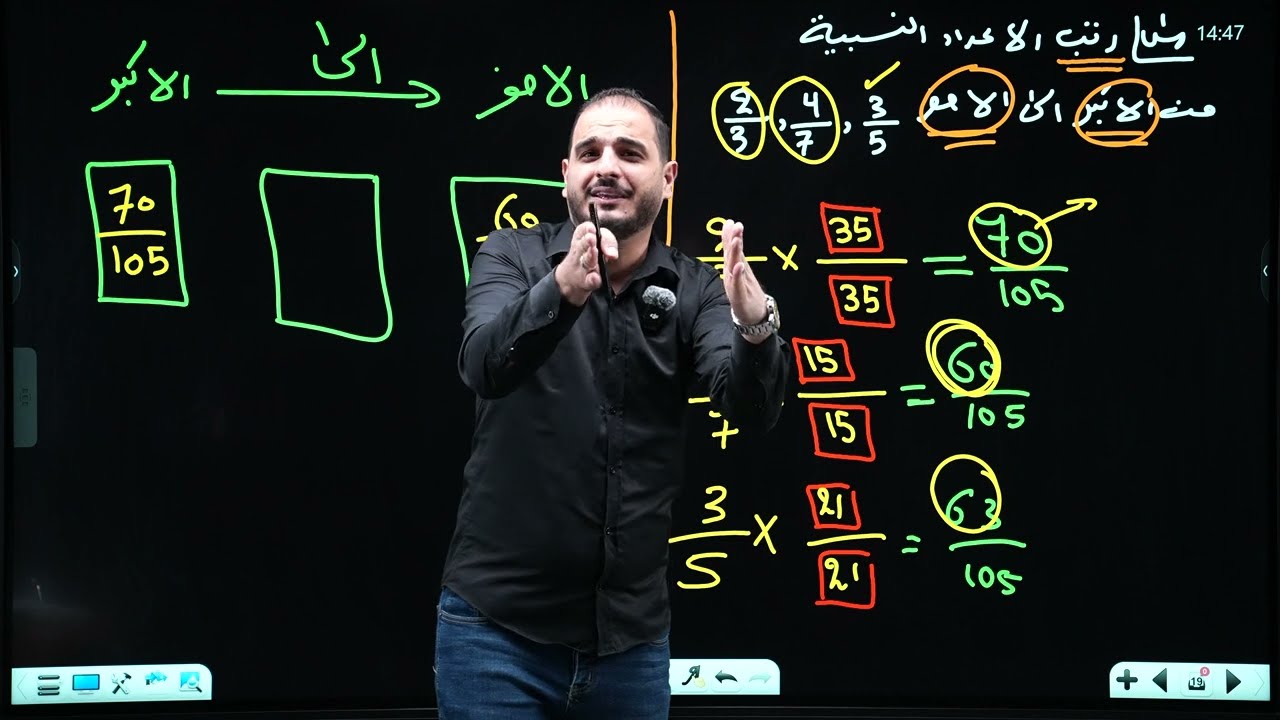 الاول متوسط / الفصل الثاني / محاضرة 4/ ترتيب الاعداد النسبية