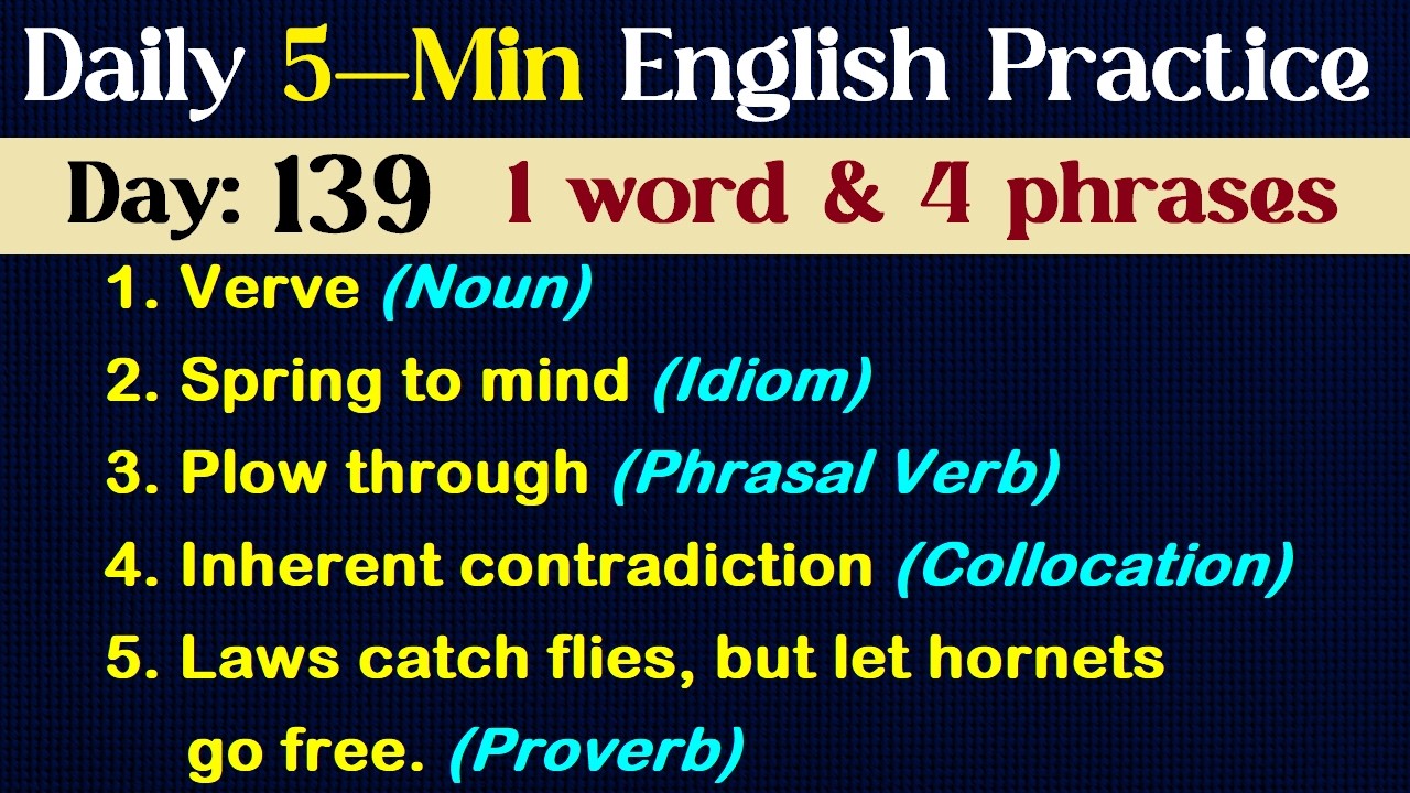 Day 139 | Daily 5-Minute English Practice | Idiom, Word & Phrases for Fluent English #DailyEnglish