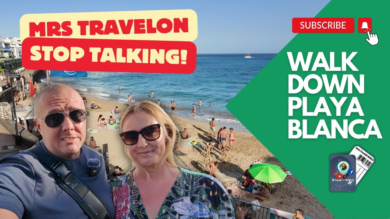 Trying to walk in Playa Blanca with Mrs TravelON if she ever stops talking 🤣🤣🤣 New places & views!