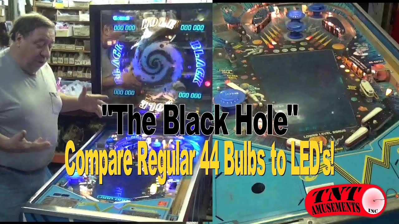 #869 Gottlieb BLACK HOLE Pinball Machine-Regular Lights VS LED's -See the Difference! TNT Amusements