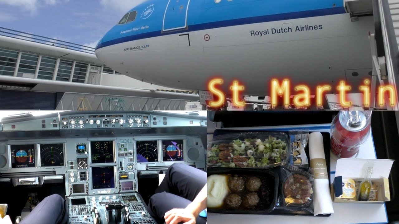 Full Flight to St Martin SXM on KLM 789 with ATC - Turbulence