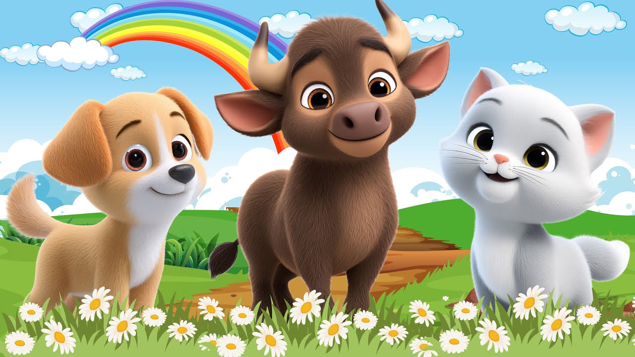 Beautiful Farm Animals: Puppy, Cat, Kitten, Bison, Buffalo, Duck,... &ndash; Animal Video