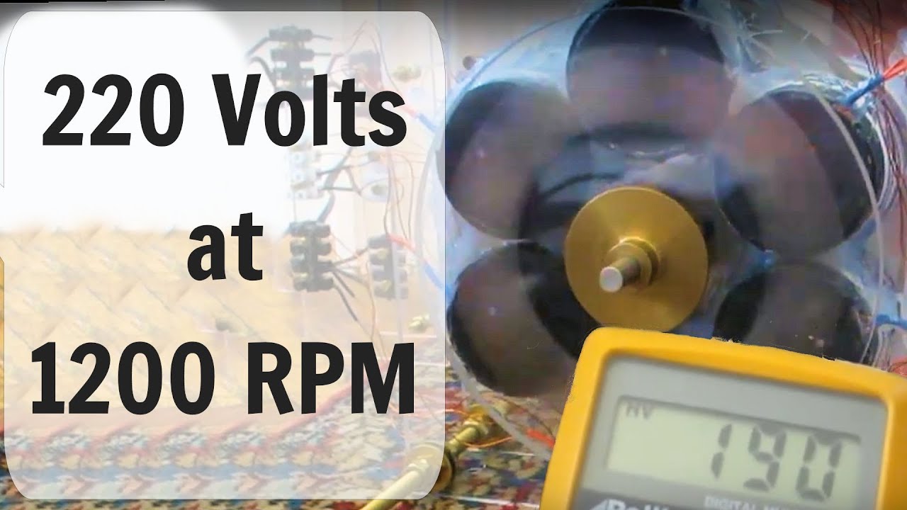New 3 rotor motor generator - Close to Overunity. 220 Volts Output