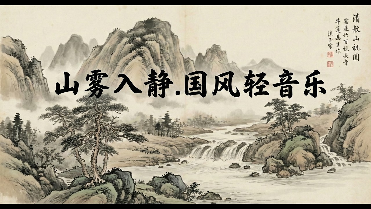 山雾入静｜流水无声的国风意境｜1小时放松助眠·冥想·读书专注 ｜ Relaxing Chinese Style Music | Misty Mountains | Focus & Meditation