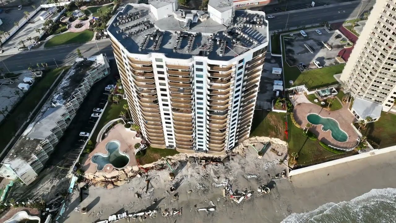 Drone footage of the Volusia County coastline destroyed by Hurricane Nicole. 4K great footage