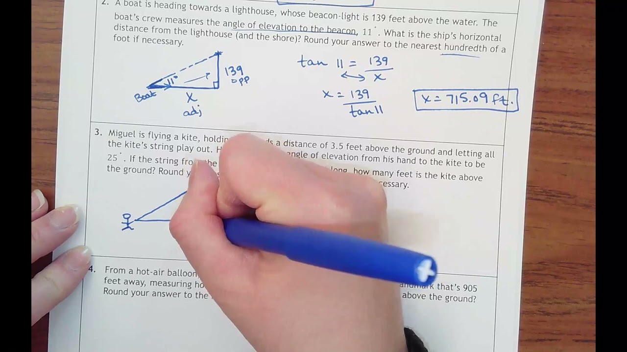 10.5- Trig Word Problems (Level 1)